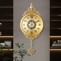 Solid Copper European Wall Clock Light Luxury Living Room Home Modern Decor Wall Clock Stylish Minimalist Tasteful Wall Clock