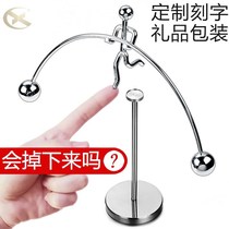 Anti-gravity pendulum balance small iron man Newton pendulum Anti-physical swing motivation non-stop creative swing ball magnetic suspension product