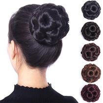 Wig hair bag Pan head bud hair ornaments Clip-on type nine flower balls head plate hair device Hair bag five-color hair circle 