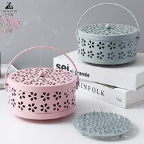 Iron & Crafts Mosquito Incense Tray Toss Home God Instrumental Mosquito Coil Holder Fire Protection Anti-Scalding With Lid Big Creative Release Aroma Box Incense Stove