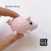 Long Ma Tsai hand-made wool knitting doll pig material bag