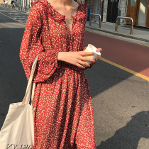 2021 new spring and autumn womens high-end temperament light luxury ladies age reduction slim dress autumn and winter
