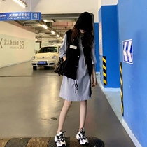 2021 New womens clothing Spring Fall high-end temperament Less Lean Temperament Even Clothes Skirt Goddess Fan early autumn Winter