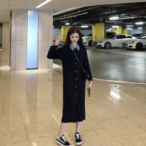 2021 New spring and autumn womens clothing early fall collection waist display slim and high-end light extravagant name Yuanyu Temperament Dress Dress