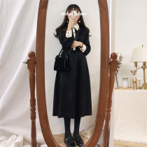 2021 new autumn and winter waist show thin age temperament design sense niche dress Super fairy