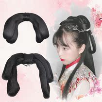 Ancient costume styling Hanfu headdress female corn silk wig bag Ming top head Jade building spring mat hair bun antique hairstyle