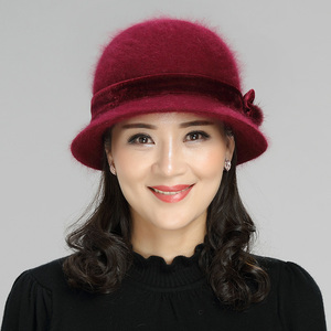 兔毛线帽女冬季老人帽子女冬天中老年人女士奶奶加厚保暖妈妈围巾