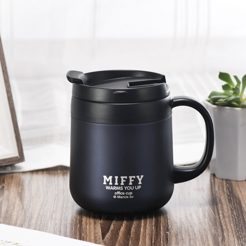 miffy office coffee mug couple customized creative stainless steel insulation water cup household men and women spoon with cover