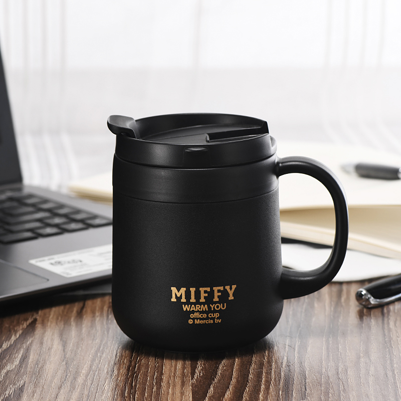 miffy office coffee mug couple customized creative stainless steel insulation water cup household men and women spoon with cover