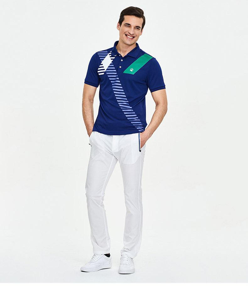 honma夏季运动面料polo 高尔夫男装 golf时尚撞色舒适透气短袖t恤