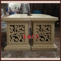 Artificial sandstone sculpture Flower bowl Flower pot FRP leaf base pillar pier Clubhouse home hotel decoration materials