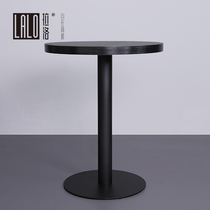 Lallo coffee table table dual-use American small casual combination coffee table teahouse table window table black Round Table