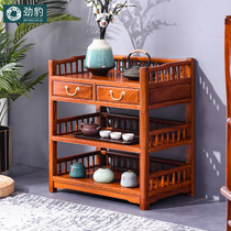 Myanmar flower wooden tea cabinet with small tea frame red wood cupboard Chinese raspberry wood side tea cabinet