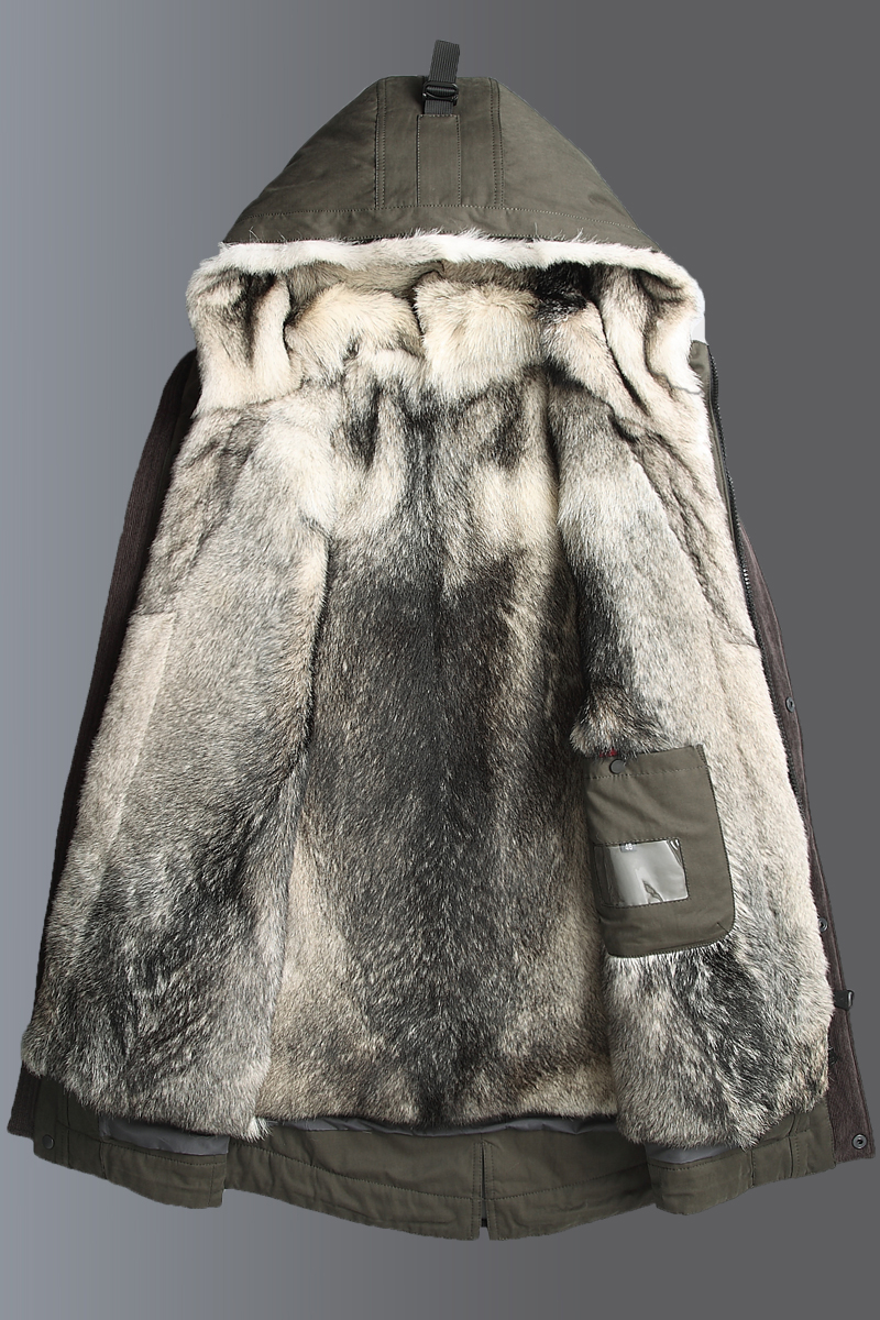 2017新款冬季新款狼毛内里男士皮毛一体皮草尼克服连帽p1680