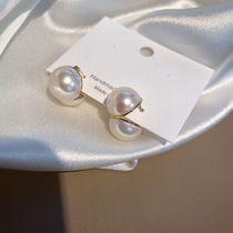 South Korea Dongdaemun s925 sterling silver pearl semicircle elegant earring female cute silver jewelry ear jewelry temperament earrings