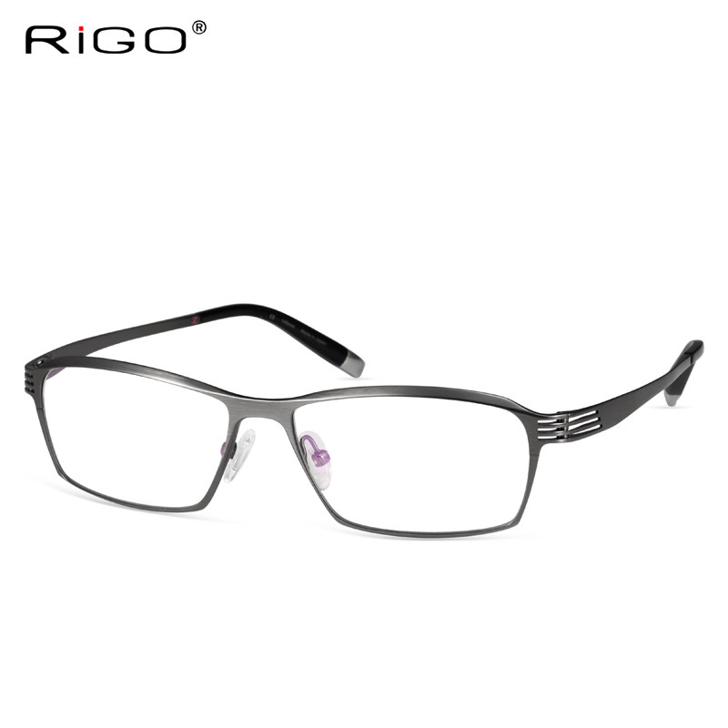 rigo纯钛全框加工qs保证七天免费试戴眼镜框男大框近视架 大脸_不打折