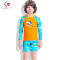 New Boy Split Swimsuit Long Sleeve Sunscreen Swimsuit Quick Dry Swimsuit Beach Swimsuit Middle Boy Boy