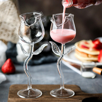 Mint life Creative Art rose glass champagne glass glass glass cup home decoration