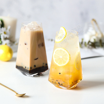 Mint Life Tower Glass Net Red Milk Tea Cup Soda Bubble Cafe Juice Drink Glass