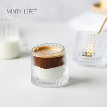 Mint life creative decompression rotating glass striped glass water Cup dirty coffee cup whiskey not pour Cup