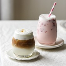 Transparent glass goblet with iron American coffee cup Cold Drink cups Sobeat lemon water glass Milk Juice Cups