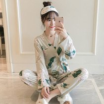 Pyjamas Spring and Fall Long sleeve cotton Japanese and sweet cute little fresh student home suit autumn and winter suit