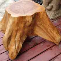 Natural Root Carved Tree Root Stool Flower Shelf Base Solid Wood Round Mound Wood Pile Wood Stumps Wood Tree Stumps