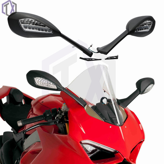 Ducati Panigale v4 LED 후방 미러에 적합한 턴 신호 역 미러 반사기 Ducati Panigale v4 LED 후방 미러에 적합한 턴 신호 역 미러 반사기