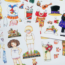 Mary ENGELBREIT Partner Lovely Girls Kids in America Country Children Changing Paper Paper Dollpaper