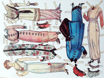 Lady retro paper doll change paper doll paper doll change clothes
