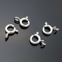 925 Pure Silver Round Buckle Repair Necklace Spring Buckle Bracelet Hook Handmade DIY Accessories Material Connection Ring Silver Buckle Ornament