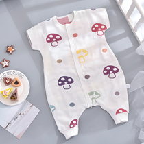 Childrens split leg gauze sleeping bag spring and autumn summer thin cotton cotton detachable sleeves for men and women