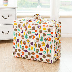 Cartoon quilt packing bag kindergarten quilt bag moisture-proof and insect-proof fabric clothing soft storage bag cotton and linen organizing box