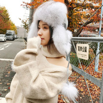 2021 new mens and womens Lei feng hats autumn and winter childrens fur hats fox hair Korean cute ear protection hats all-match tide