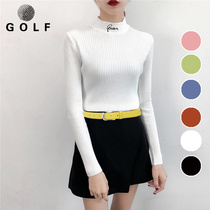 Golf clothing women autumn and winter long sleeve sweater base shirt High stretch sweater stand neck quick dry breathable T-shirt