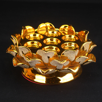 Buddhist Supplies Ceramic Gold Sands Seven Stars Lotus seat for Buddhist temples 7 Crisp Oil Grain Candle Holders Candle Holders Candle Holders