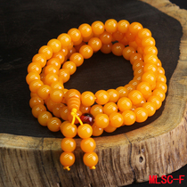 Second generation 108 8mm Honey wax bracelet Men and women Amber Multi-Circle Chicken Oil Yellow Old Honey Wax Buddha Pearl Blood Permalink