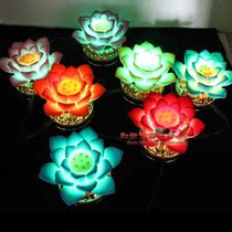 Seven Colorful LED Lotus Lights Seven Star Colorful Lanterns Temple Will Pray For Fu Lantern Lotus Lantern Buddha for lantern suits