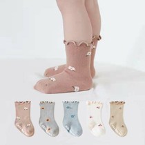 Baby Baby Socks Spring Autumn Pure Cotton Thin Section Newborn male and female Songstomp cotton socks midcylinder floor socks anti-slip socks