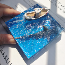 Creative products original handmade creative resin shark ornaments marine biology paper town car ornaments and sharks