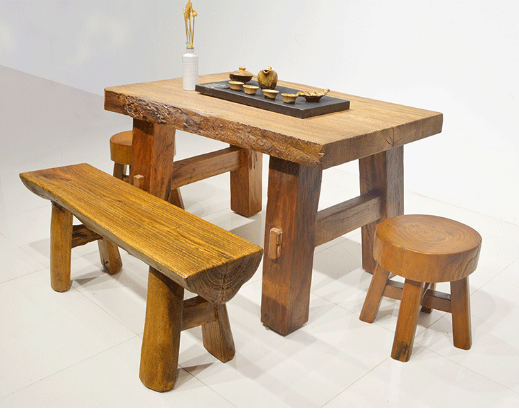 香樟木家具原生态茶桌椅组合阳台休闲桌中式茶桌原木根雕茶台仿古