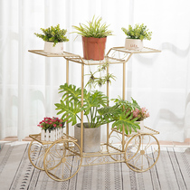 Wrought iron flower stand thickened model flower stand Floor-to-ceiling multi-layer indoor and outdoor living room multi-functional green dill fleshy flower pot rack