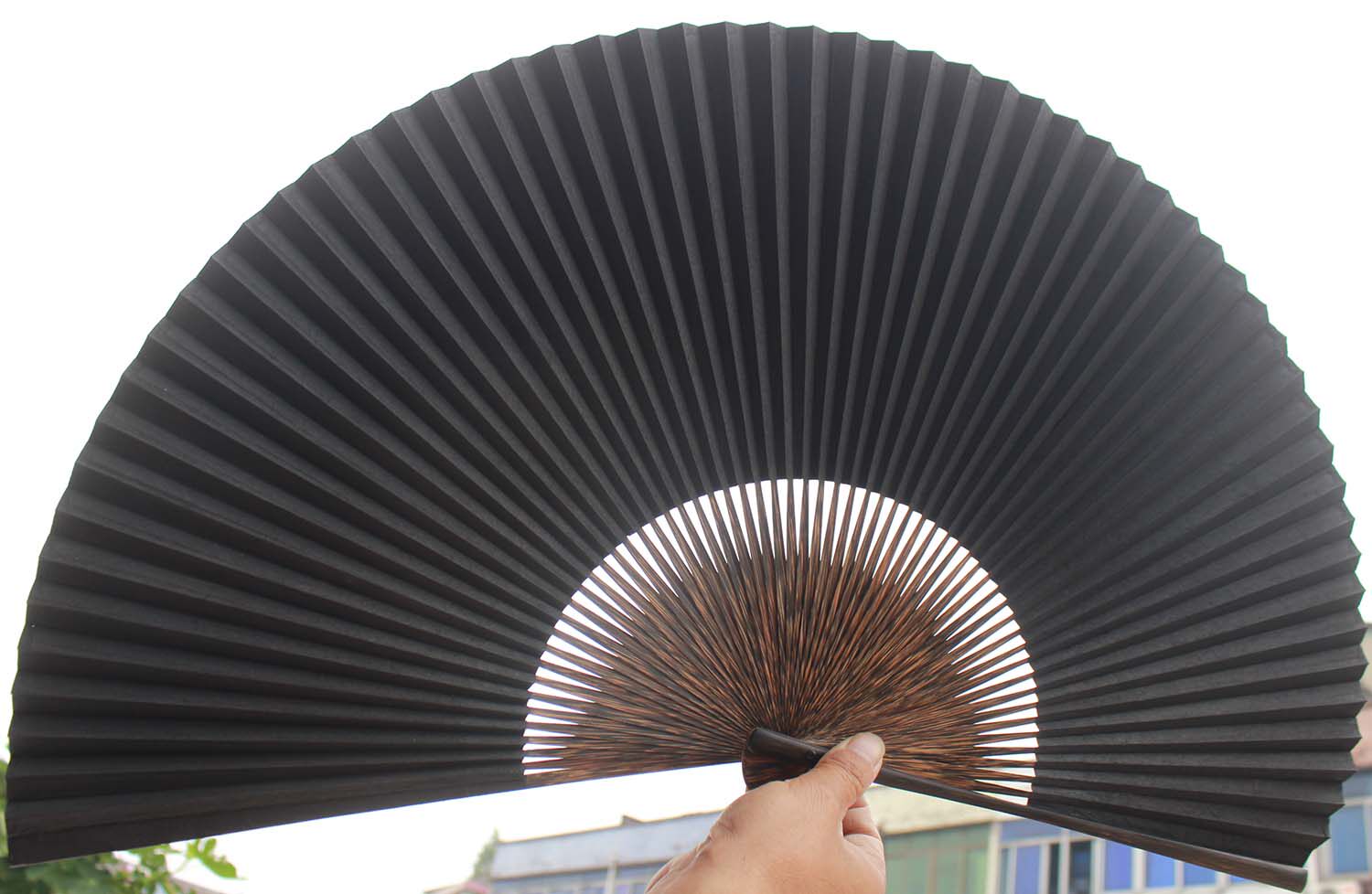 棕竹扇子传统收藏全棕黑纸扇7,8,9,10,12寸戏曲扇质同王星纪