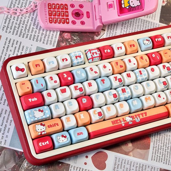 Katie Cat Keycap Hellokitty Personally Publimation Cute 87/98/104/108 Office Keycap Katie Cat Keycap Hellokitty Personally Publimation Cute 87/98/104/108 Office Keycap