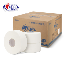 Heart printing ZB006 commercial large roll paper large plate paper treasure paper double layer 220 meters 12 rolls public roll toilet paper