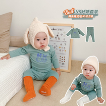 Luca Moms Home Split Long Sleeve Sweatshirt Suit Male And Female Child Casual Blouse Infant 3-18-month Fall New Peach