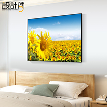 Sunflower Decoration Painting Horizontal Version Bedroom Bedside Hanging Painting Living-room Room Background Wall Painting Modern Field Landscape Fresco