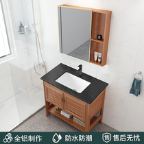 Bath Room Cabinet Combined Handwashing Terrace Basin Light Lavish Rockboard Floor Type Washbasin Integrated Side Basin Cabinet Toilet Wash table