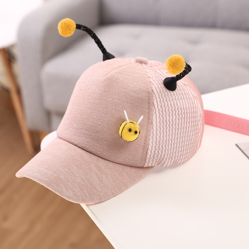 网红蜜蜂儿童帽子女童鸭舌帽男孩韩版休闲帽宝宝棒球帽春夏秋季潮