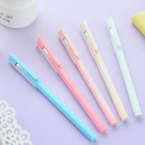 Morning light gel pen 0 35mm students with Korean cute hipster signature pen water pen black pen carbon pen girl beautiful simple examination pen stationery supplies nude color control AGPA0401